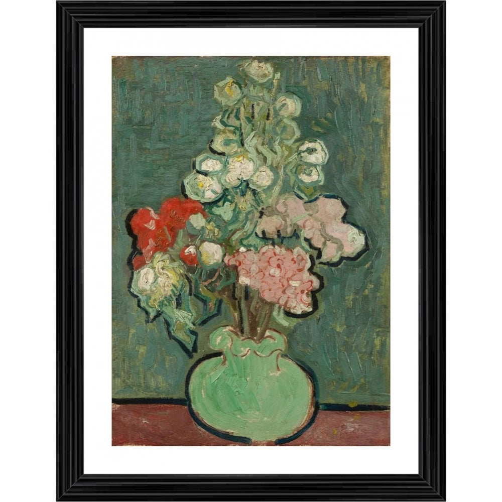 Generic Vase of Flowers 1890 Painting With Wood Photo Frame (Multicolor) Main image