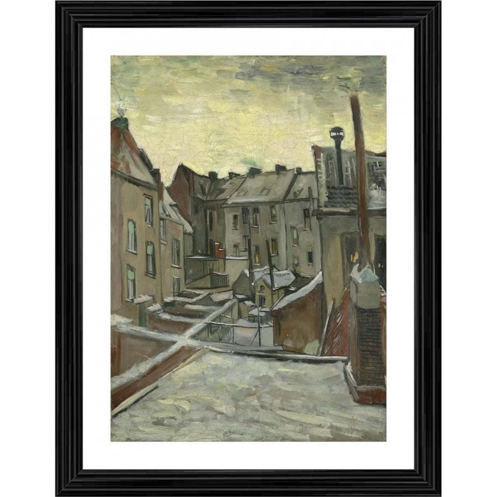 Generic Houses Seen from the Back 1886 Painting With Wood Photo Frame (Multicolor) Main image