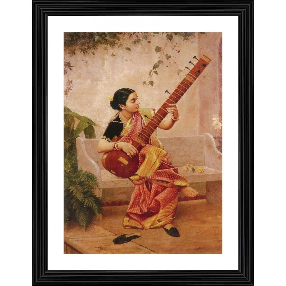 Generic Kadambari 1890 Painting With Wood Photo Frame (Multicolor) Main image