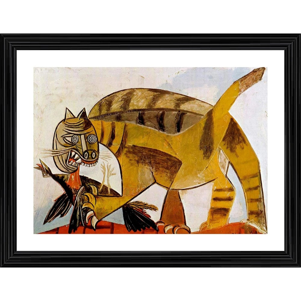 Generic Cat Devouring A Bird 1939 Painting With Wood Photo Frame (Multicolor) Main image