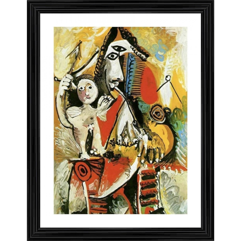 Generic Musketeer and Amor 1969 Painting With Wood Photo Frame (Multicolor) Main image