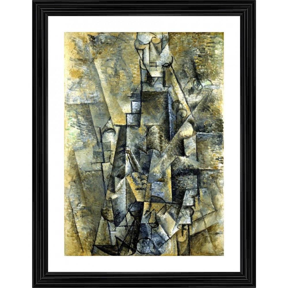 Generic Man with a Clarinet 1911 Painting With Wood Photo Frame (Multicolor) Main image