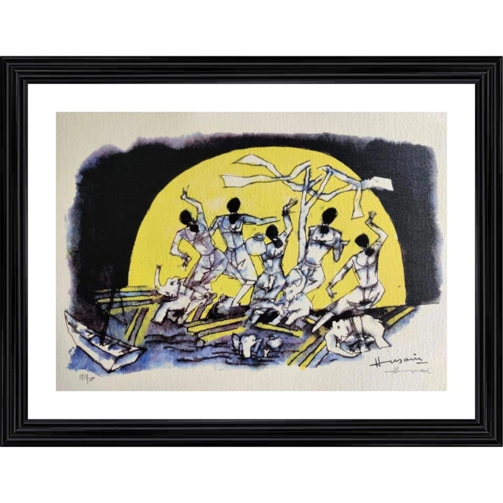 Generic Dancing Ladies Painting With Wood Photo Frame (Multicolor) Main image