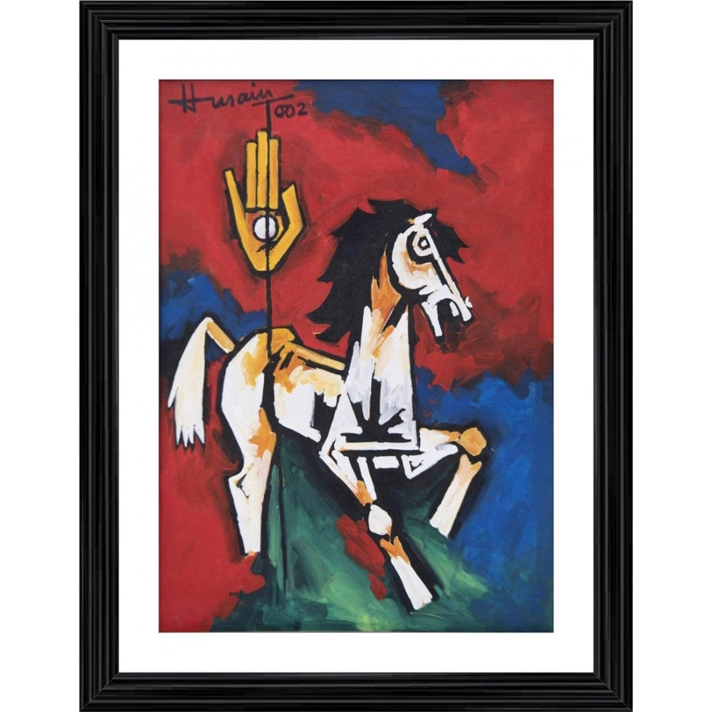 Generic The Horse 2002 Painting With Wood Photo Frame (Multicolor)
