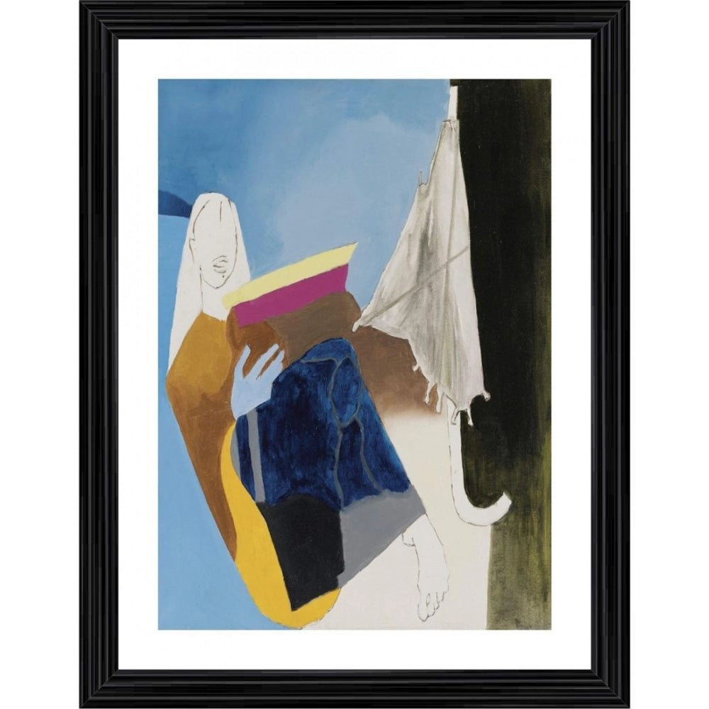 Generic Portrait of an Umbrella Series 1980 Painting With Wood Photo Frame (Multicolor) Main image