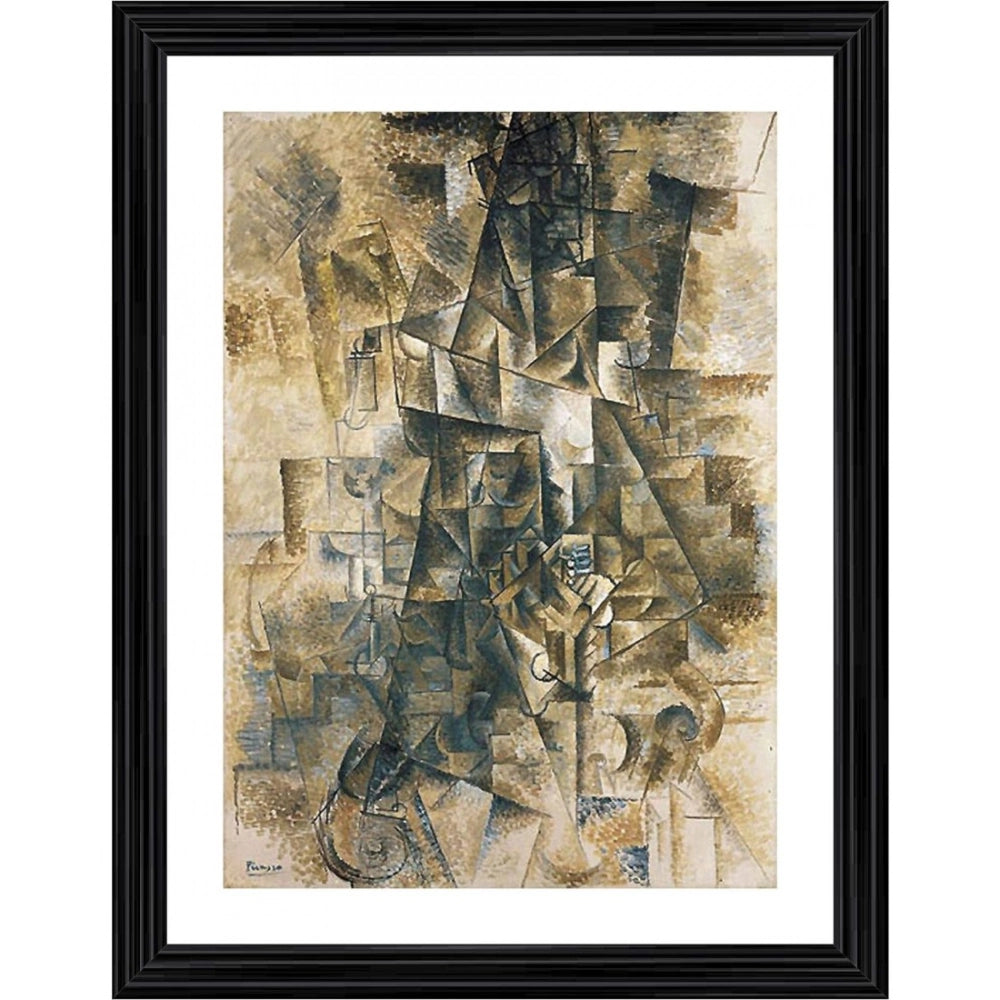 Generic The Piano Accordionist 1911 Painting With Wood Photo Frame (Multicolor) Main image