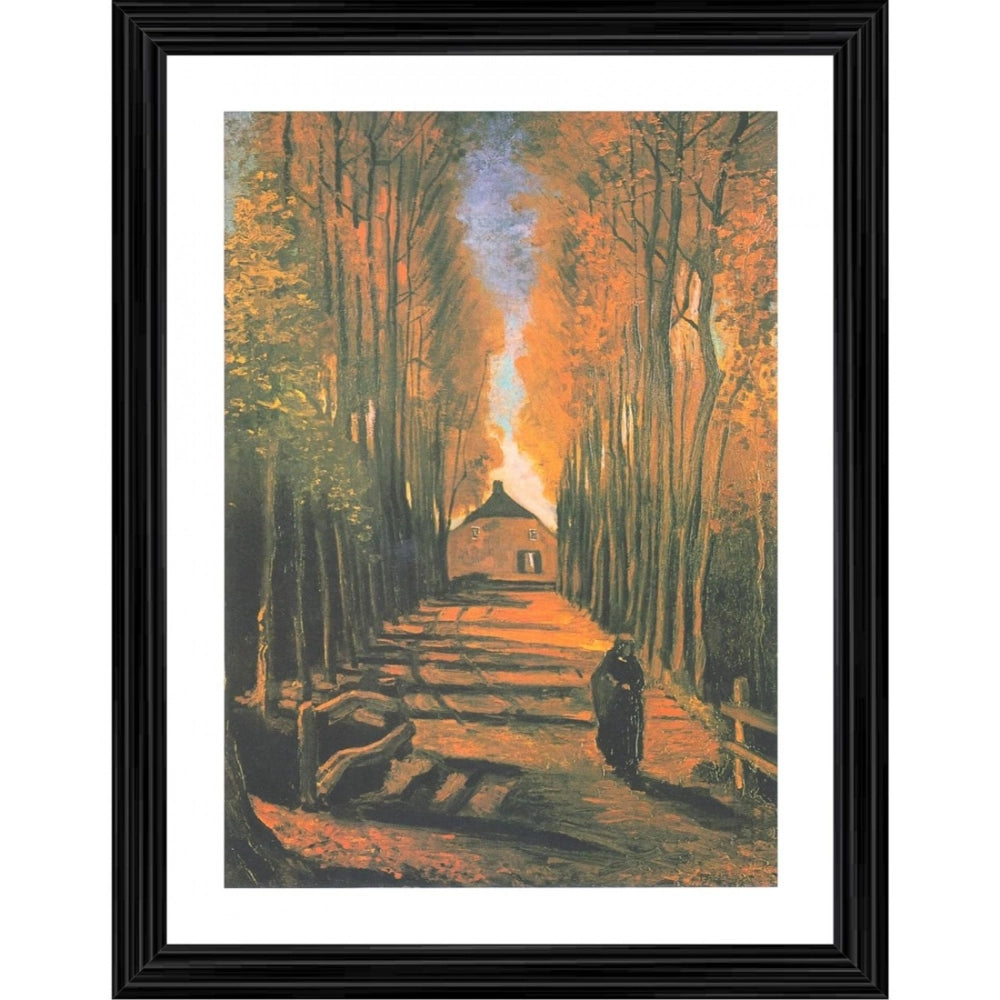 Generic Avenue of Poplars in Autumn 1884 Painting With Wood Photo Frame (Multicolor) Main image
