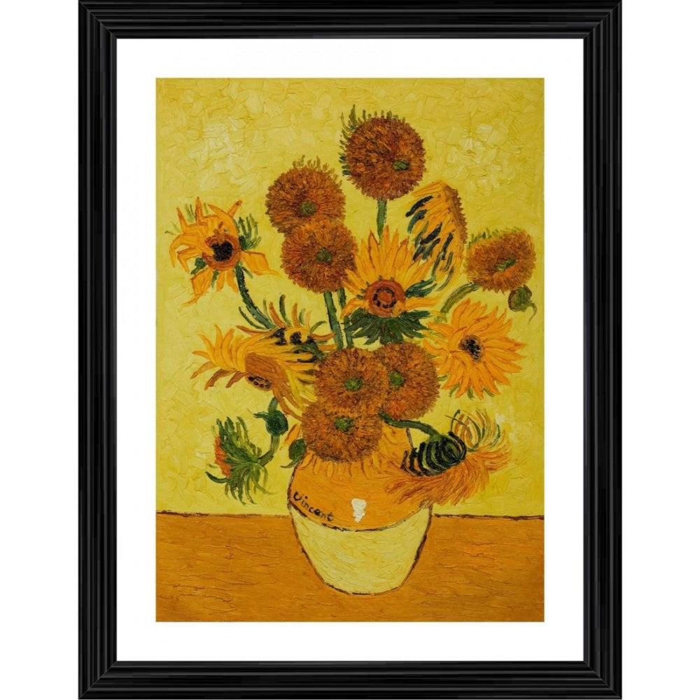 Generic Vase with Fifteen Sunflowers 1888 Painting With Wood Photo Frame (Multicolor) Main image