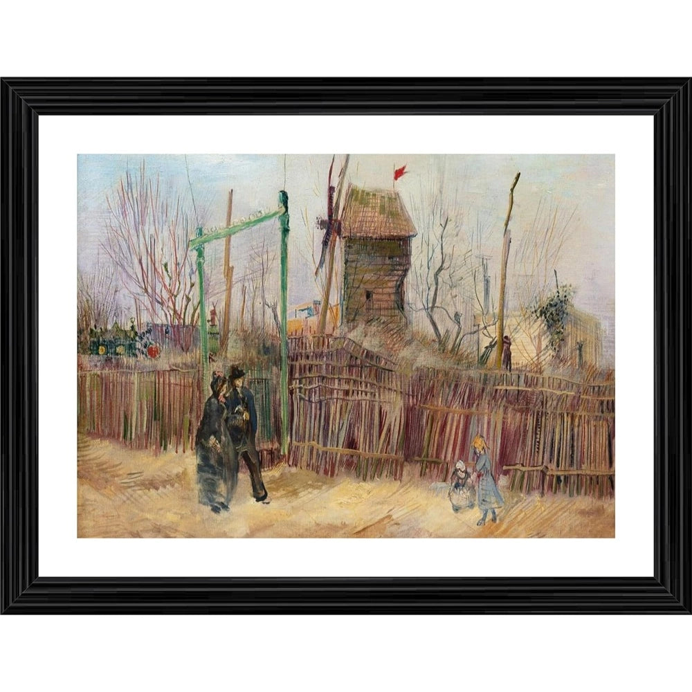 Generic Street Scene in Montmartre 1887 Painting With Wood Photo Frame (Multicolor) Main image