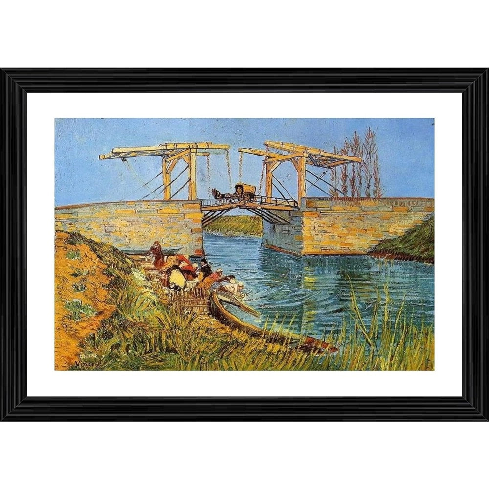 Generic The Langlois Bridge at Arles 1888 Painting With Wood Photo Frame (Multicolor) Main image