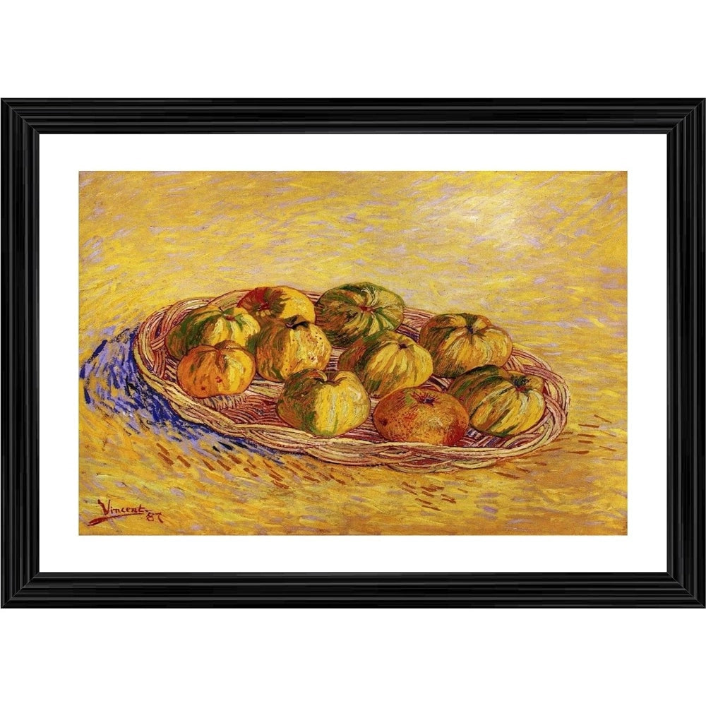 Generic Still Life with Basket of Apples 1887 Painting With Wood Photo Frame (Multicolor) Main image