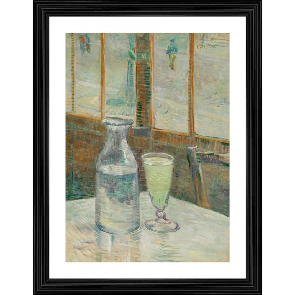 Generic Cafe Table with Absinthe 1887 Painting With Wood Photo Frame (Multicolor) Main image