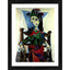 Generic Woman with Flowered Hat 1941 Painting With Wood Photo Frame (Multicolor)