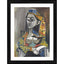 Generic Woman in Turkish Costume in a Chair 1955 Painting With Wood Photo Frame (Multicolor)