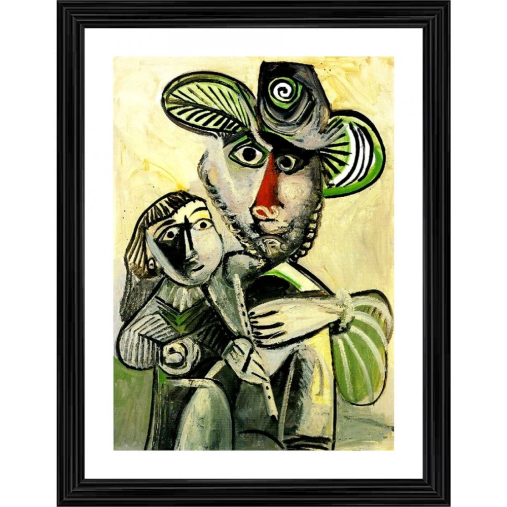 Generic Fatherhood 1971 Painting With Wood Photo Frame (Multicolor) Main image