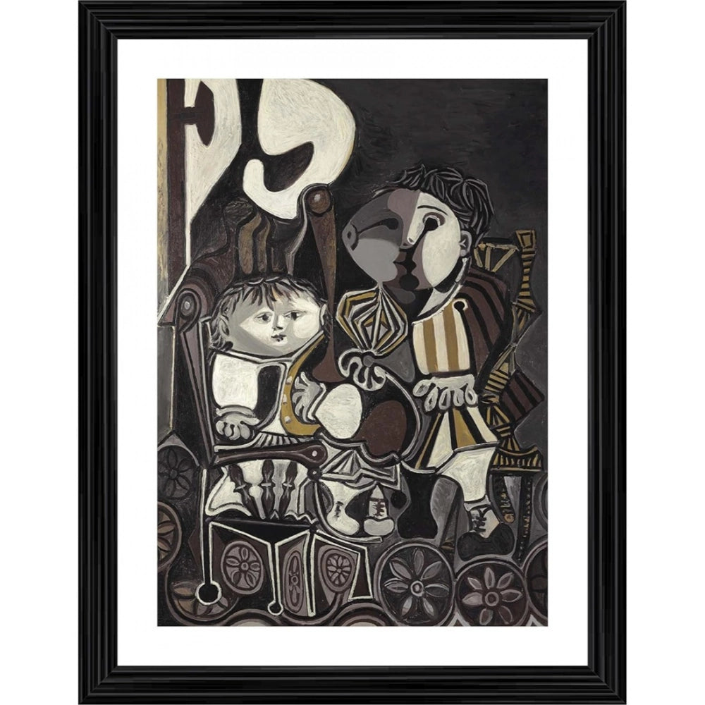 Generic Claude and Paloma 1954 Painting With Wood Photo Frame (Multicolor) Main image