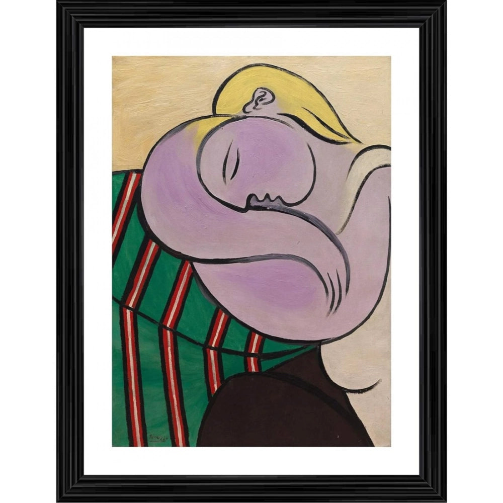 Generic Woman with yellow hair 1931 Painting With Wood Photo Frame (Multicolor) Main image