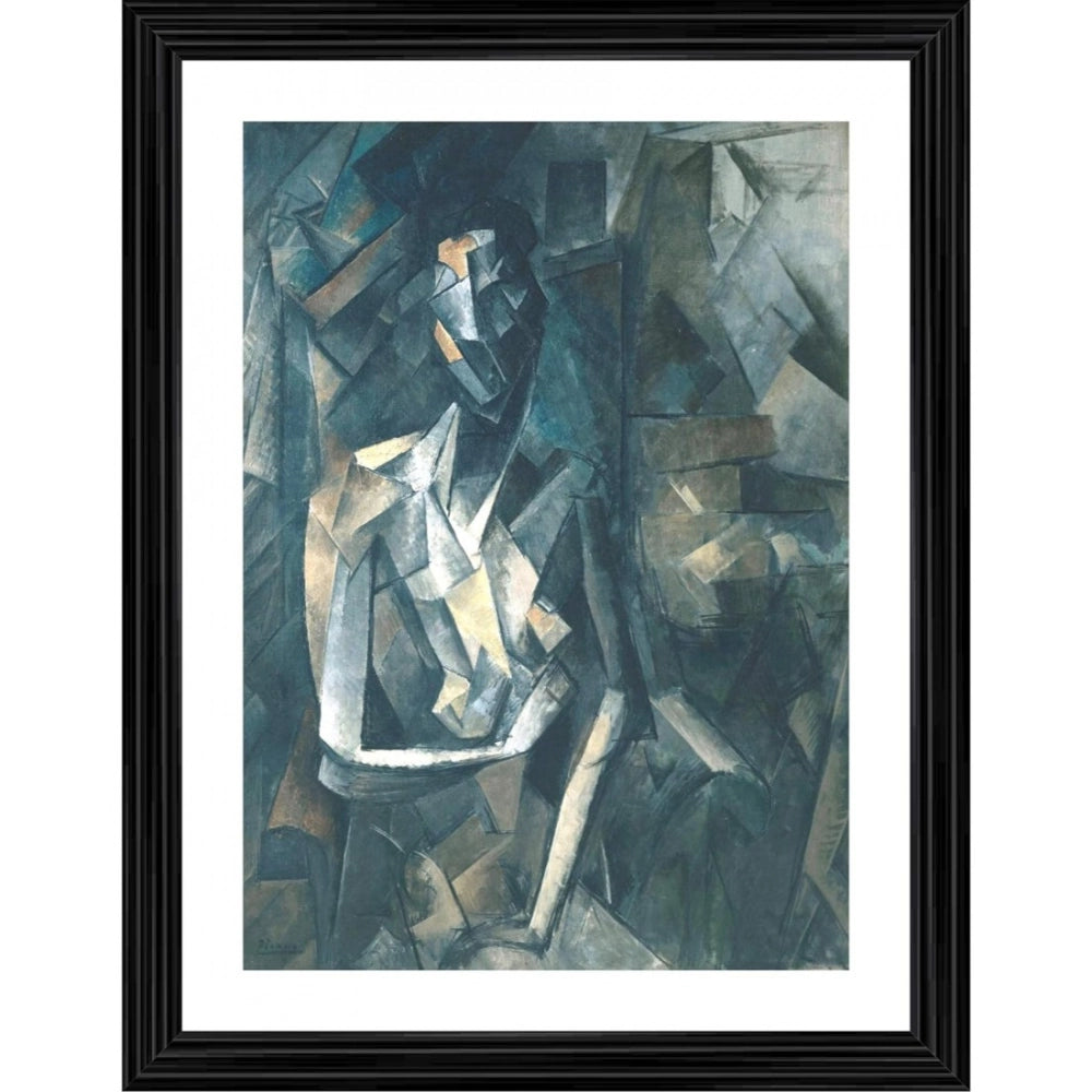 Generic Seated woman 1923 Painting With Wood Photo Frame (Multicolor) Main image