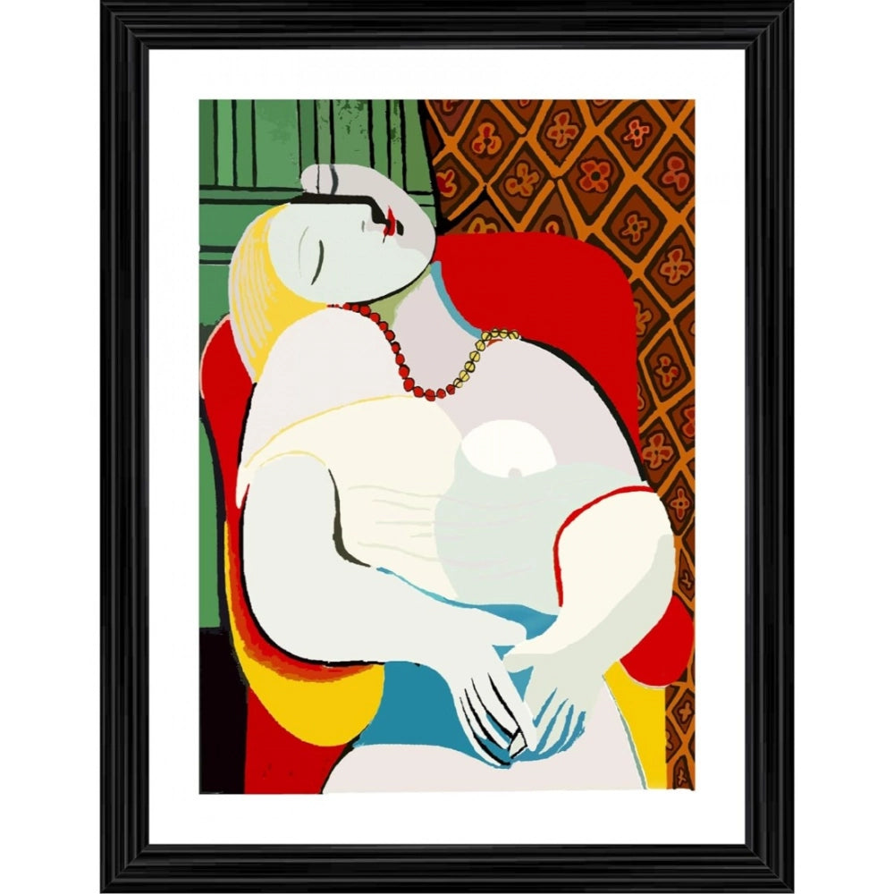 Generic The dream 1932 Painting With Wood Photo Frame (Multicolor) Main image