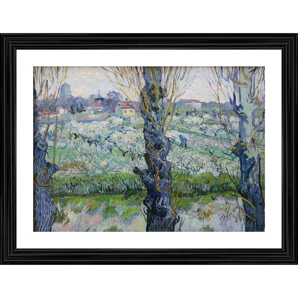 Generic View of Arles Flowering Orchards 1889 Painting With Wood Photo Frame (Multicolor) Main image