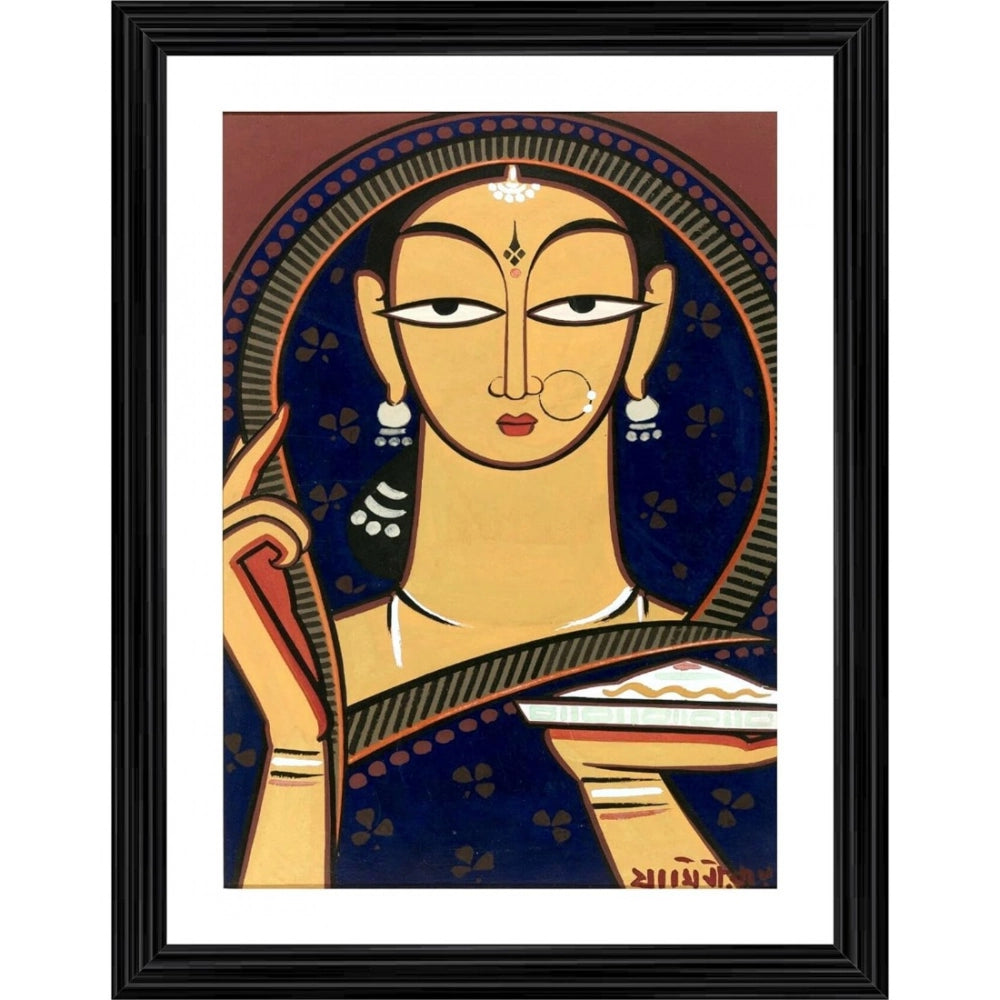 Generic Pujaran Painting With Wood Photo Frame (Multicolor) Main image