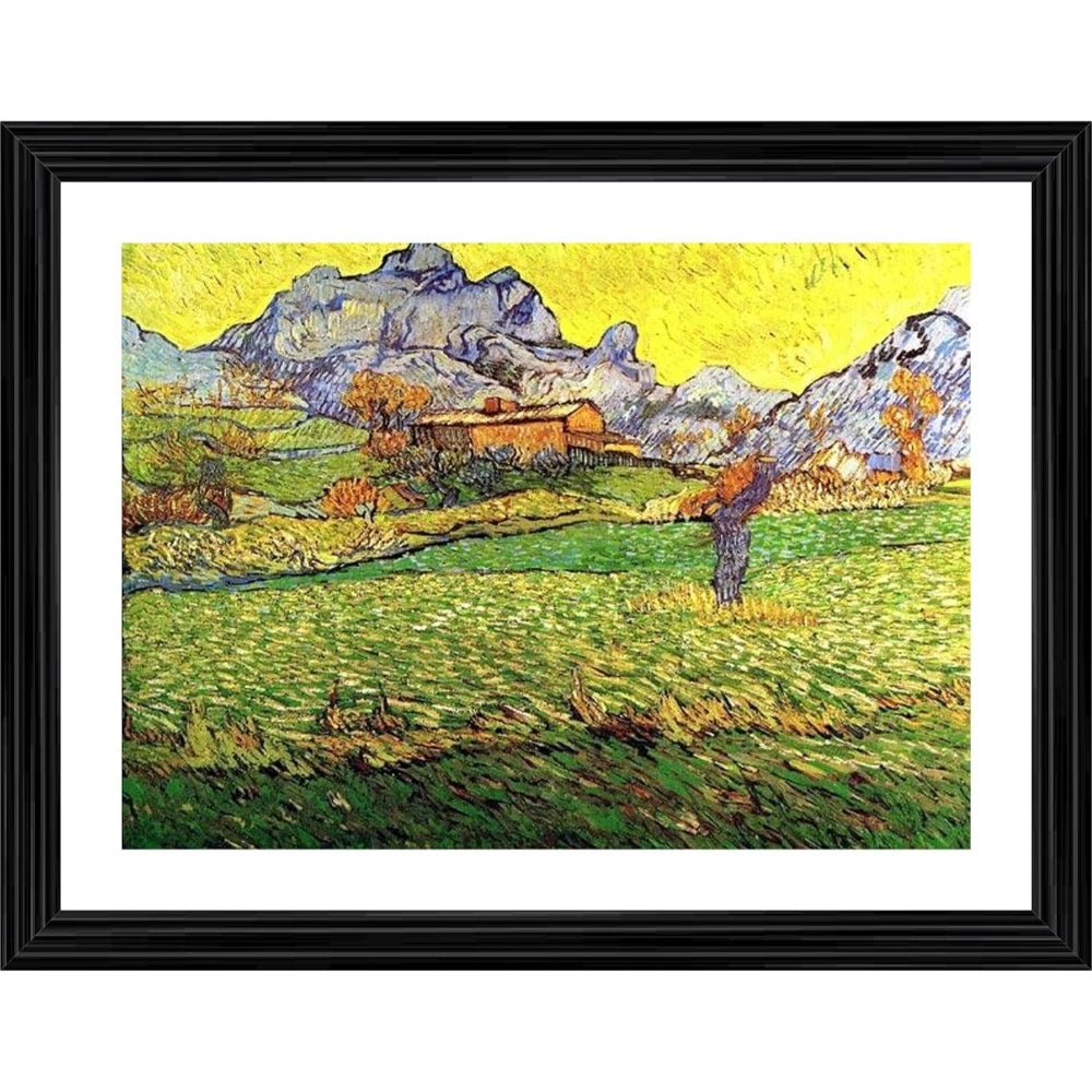 Generic Meadow in the Mountains Saint Paul 1889 Painting With Wood Photo Frame (Multicolor) Main image