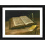 Generic Still Life with Bible 1885 Painting With Wood Photo Frame (Multicolor)