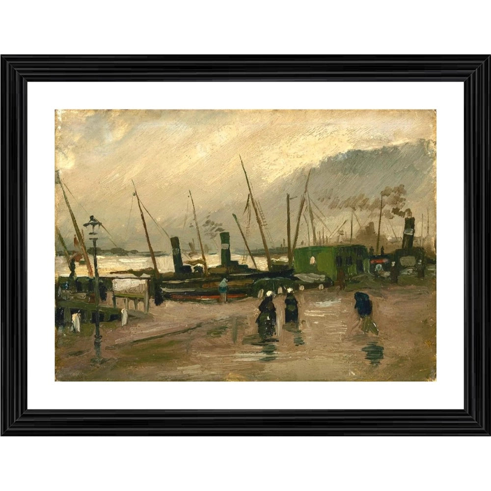 Generic The De Ruijterkade in Amsterdam 1885 Painting With Wood Photo Frame (Multicolor) Main image