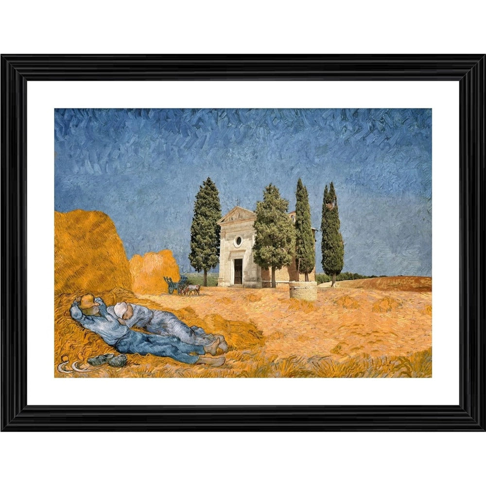 Generic Chapel Vitaleta and a Couple 1884 Painting With Wood Photo Frame (Multicolor) Main image