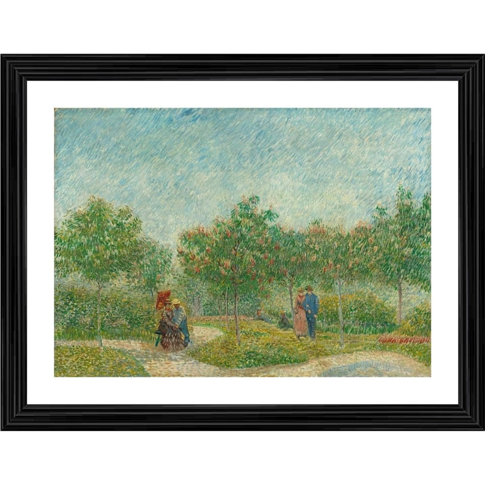 Generic Garden with Courting Couples 1887 Painting With Wood Photo Frame (Multicolor) Main image