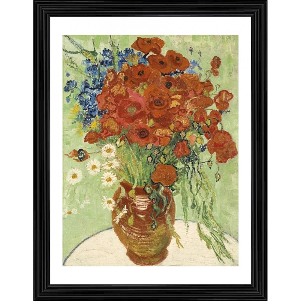 Generic Vase with Cornflowers and Poppies 1887 Painting With Wood Photo Frame (Multicolor) Main image