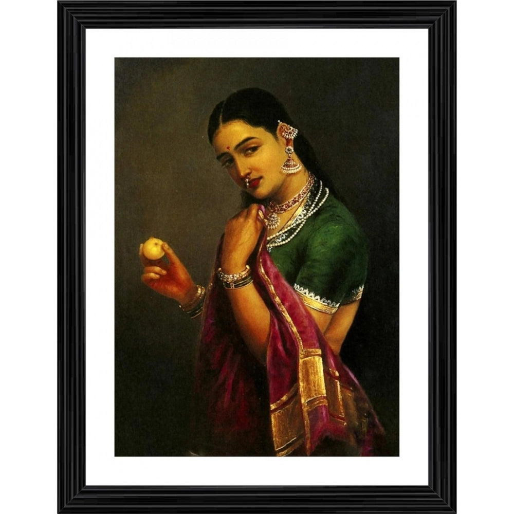 Generic The Coquette Lady with a Fruit 1893 Painting With Wood Photo Frame (Multicolor) Main image