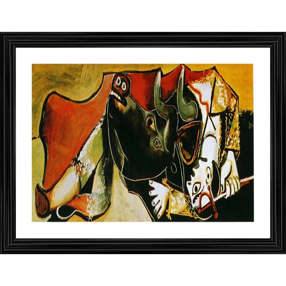 Generic Bullfight 1 Painting With Wood Photo Frame (Multicolor) Main image