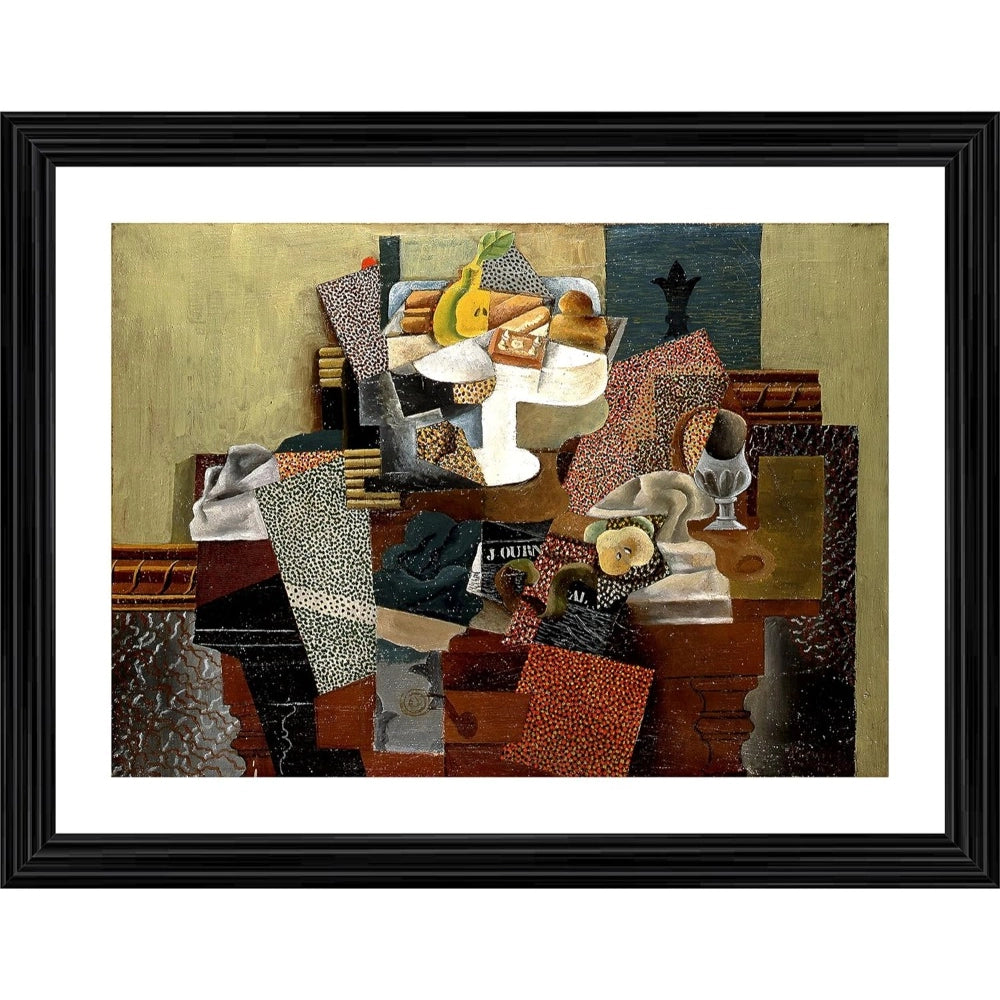 Generic Still Life with Compote and Glass 1914 Painting With Wood Photo Frame (Multicolor) Main image