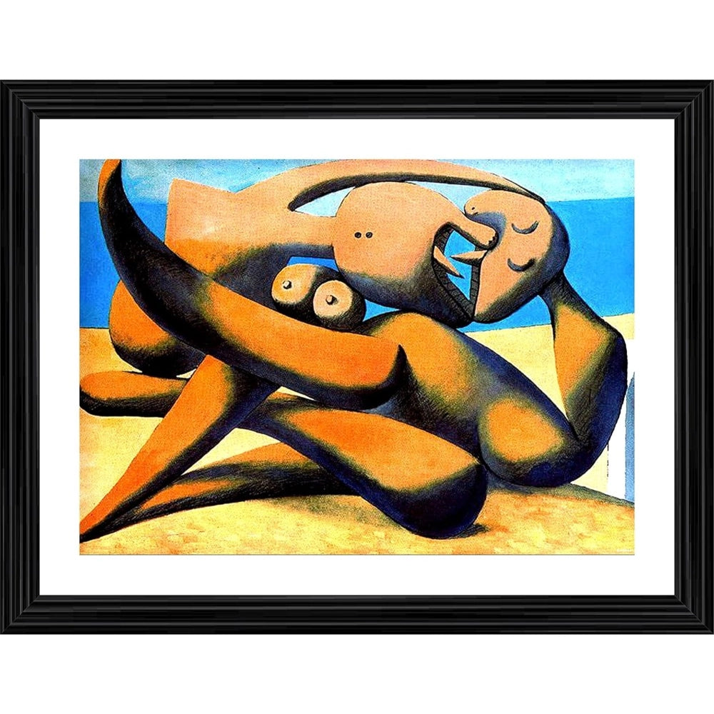Generic Figure At The Seaside 1931 Painting With Wood Photo Frame (Multicolor) Main image