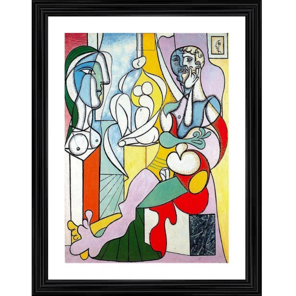 Generic The Sculptor 1931 Painting With Wood Photo Frame (Multicolor) Main image