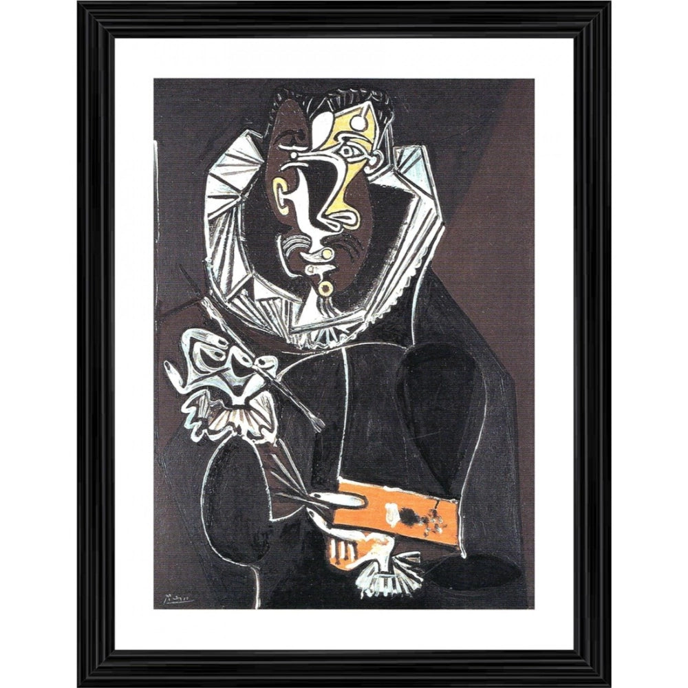 Generic Portrait of a Painter after El Greco 1950 Painting With Wood Photo Frame (Multicolor) Main image