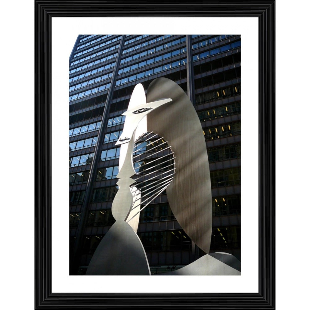Generic Chicago Picasso 1964 Painting With Wood Photo Frame (Multicolor) Main image