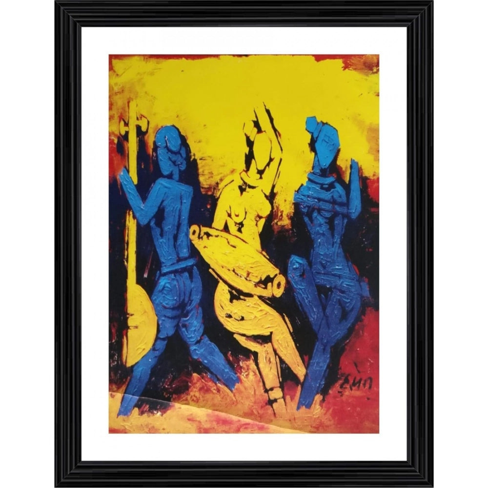 Generic Dancers Painting With Wood Photo Frame (Multicolor) Main image