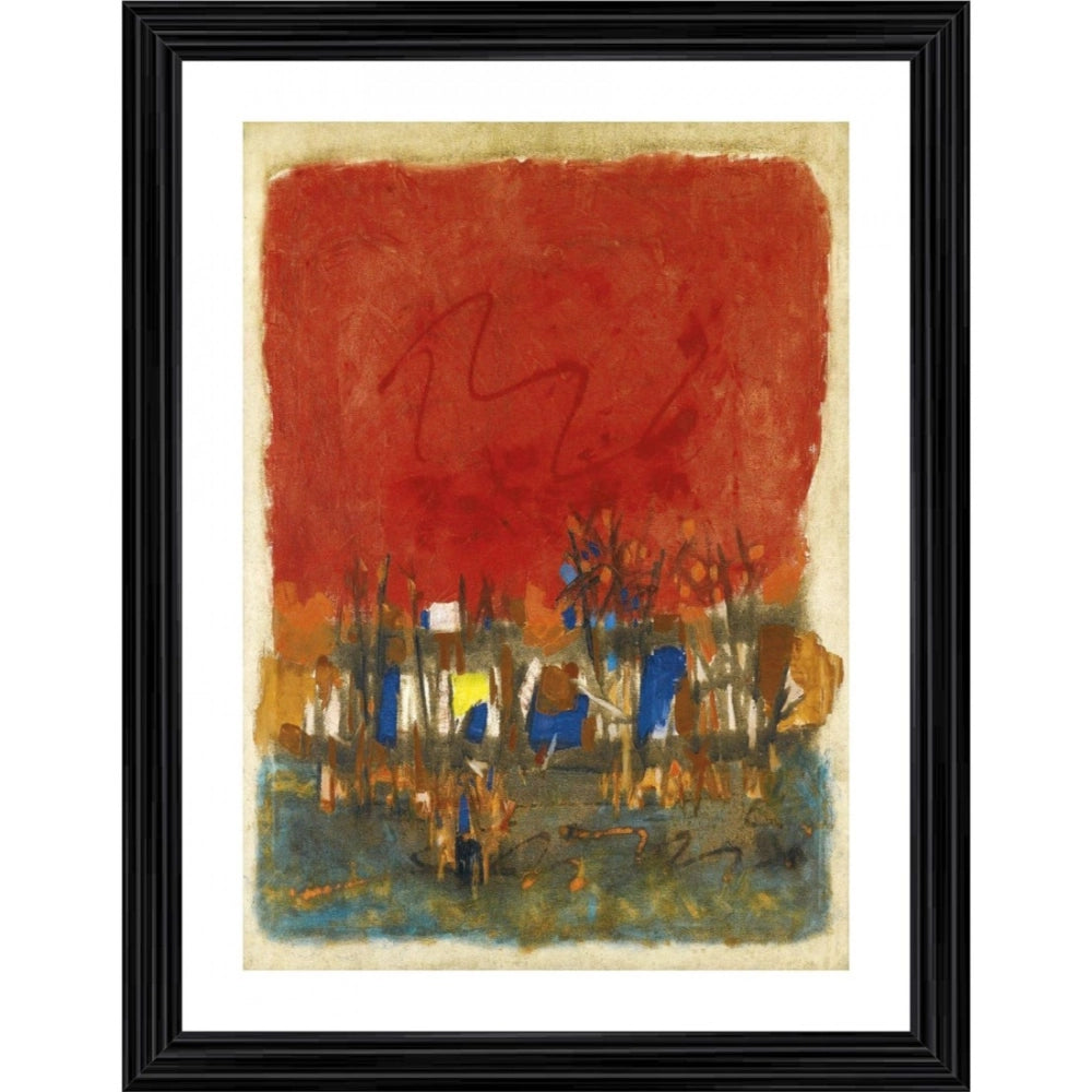 Generic Red Landscape 1964 Painting With Wood Photo Frame (Multicolor) Main image