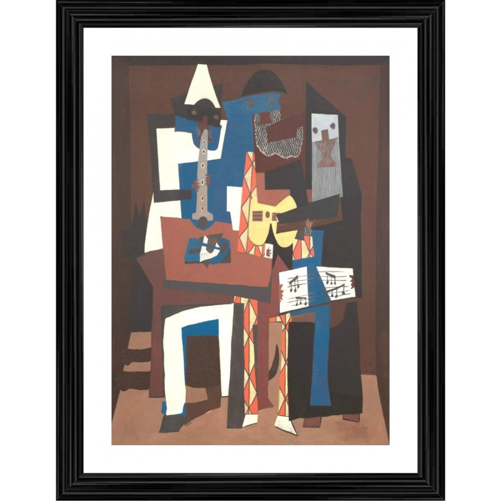 Generic Three Musicians 1921 Painting With Wood Photo Frame (Multicolor) Main image
