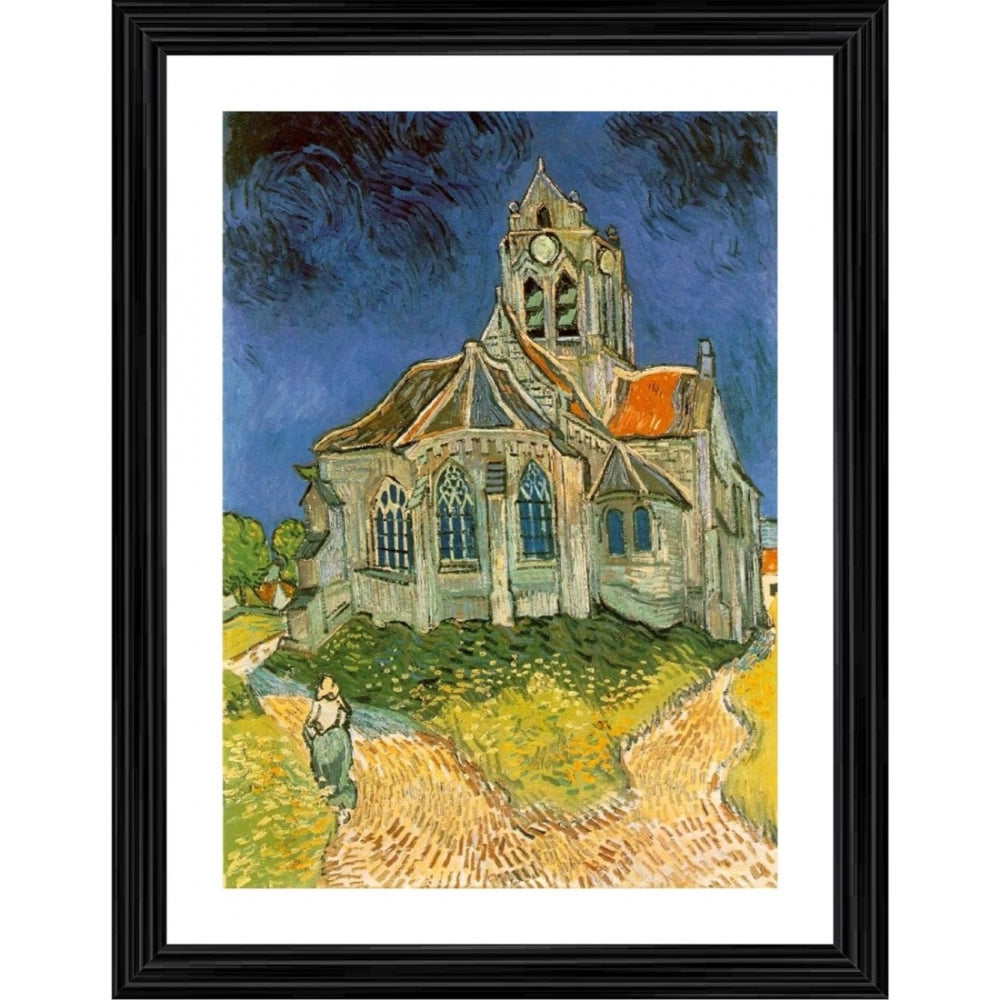 Generic The Church at Auvers 1890 Painting With Wood Photo Frame (Multicolor) Main image