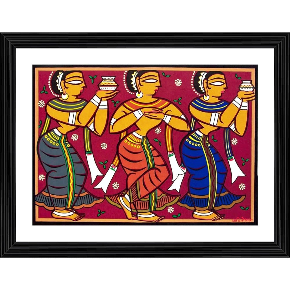 Generic Three Gopika Painting With Wood Photo Frame (Multicolor) Main image