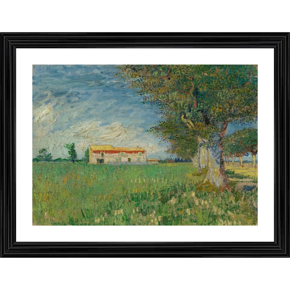 Generic Farmhouse in a Wheatfield 1888 Painting With Wood Photo Frame (Multicolor) Main image