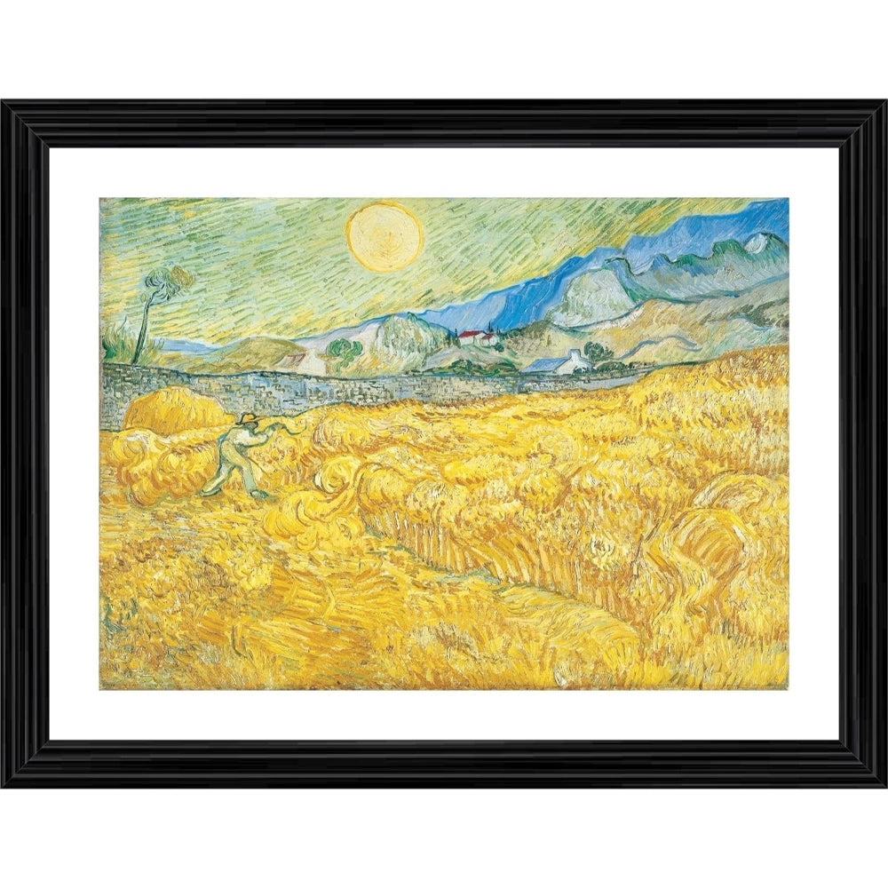 Generic Wheatfield with a Reaper 1889 Painting With Wood Photo Frame (Multicolor) Main image