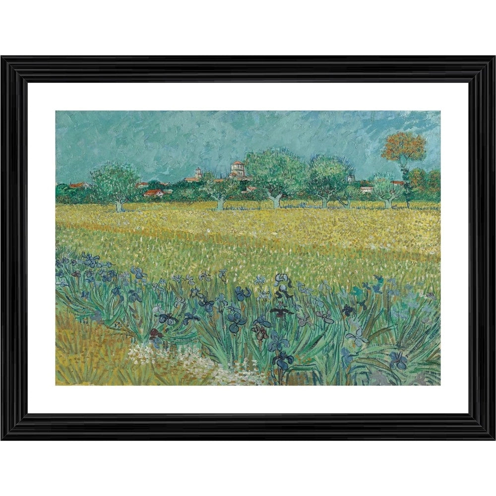 Generic Field with Irises near Arles 1888 Painting With Wood Photo Frame (Multicolor) Main image
