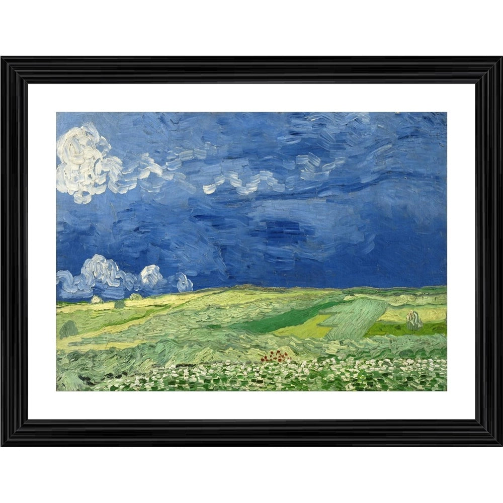 Generic Wheatfield under Thunderclouds 1890 Painting With Wood Photo Frame (Multicolor) Main image
