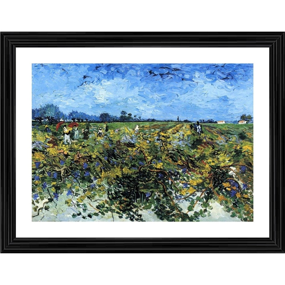 Generic The Green Vineyard 1888 Painting With Wood Photo Frame (Multicolor) Main image