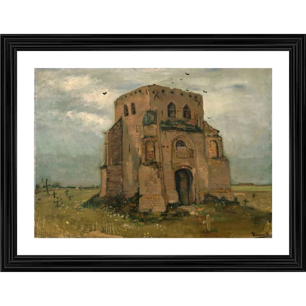 Generic The Old Church Tower at Nuenen 1885 Painting With Wood Photo Frame (Multicolor) Main image