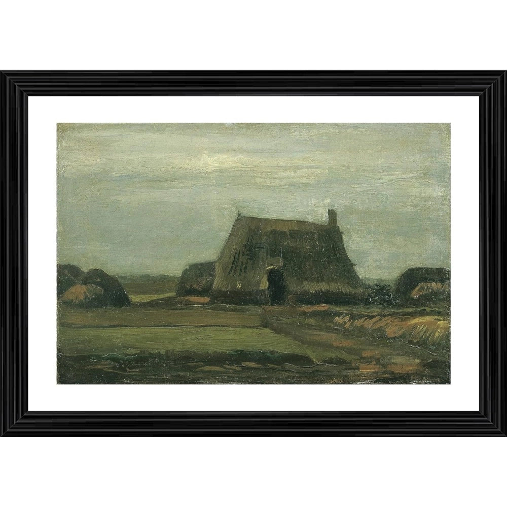 Generic Farm with Stacks of Peat 1883 Painting With Wood Photo Frame (Multicolor) Main image